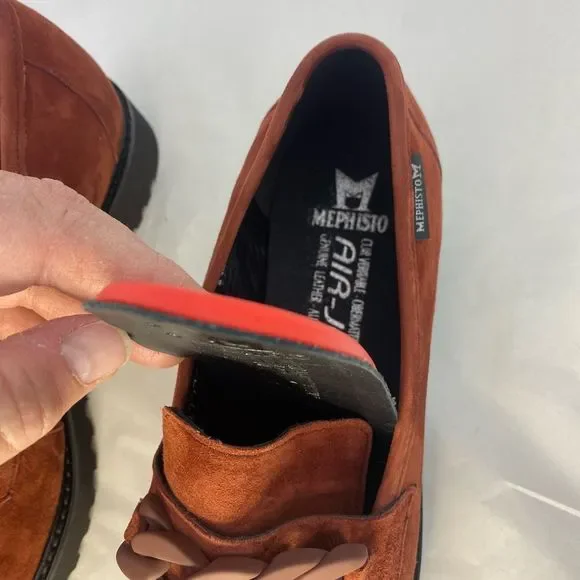 NWOT Mephisto Women's Salka Loafer Suede Rust Supportive Comfort Oxfords - Picture 8 of 14